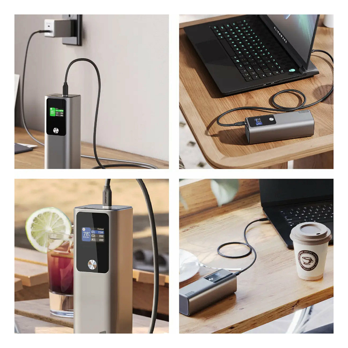 Powerbank ALOGIC Ark / 27.000mAh / 2x USB-C 140W PD 3.1 / USB-A 18W / LED Display – Silver - 2