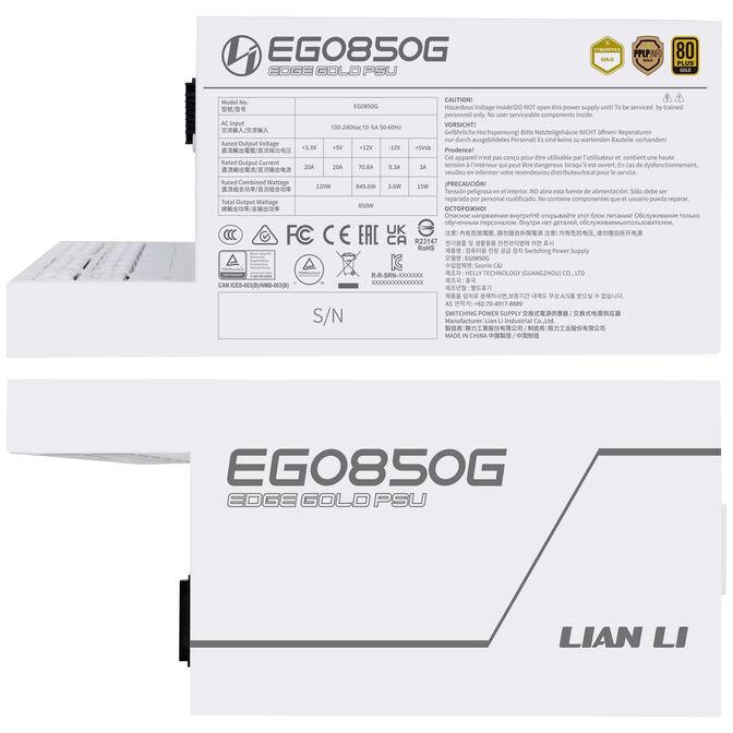 Furnizues Energjie Lian Li EG0850G / 850W / ATX / 80 PLUS Gold - Bardhë - 3