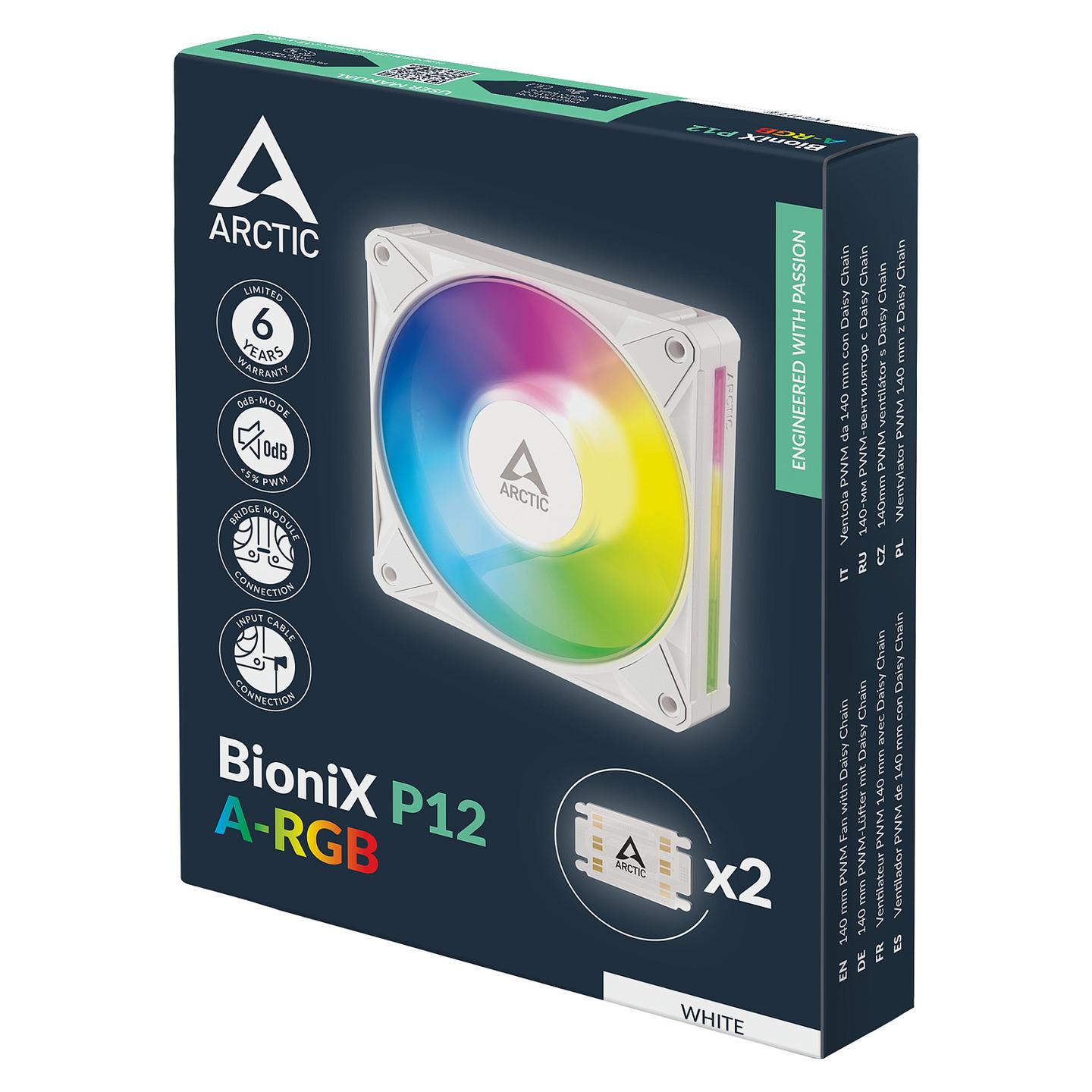 Ftohës për Kasë ARCTIC BioniX P14 A-RGB, 140mm, PWM, 2500 RPM, 110 CFM, A-RGB - Bardhë - 8