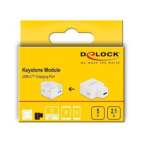 Modul Keystone DeLOCK 87792, USB-C për karikim, 5 V, 2,1 A, 10,5 W - Bardhë - 3