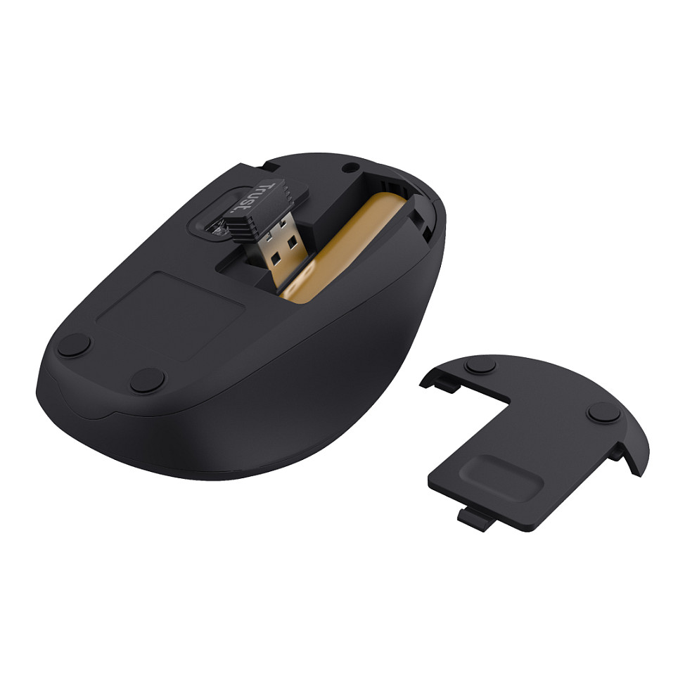 Maus pa kabllo Trust Yvi+ Silent / 1600 DPI / RF Wireless / 4 Butona - Zezë/Kaltër - 4