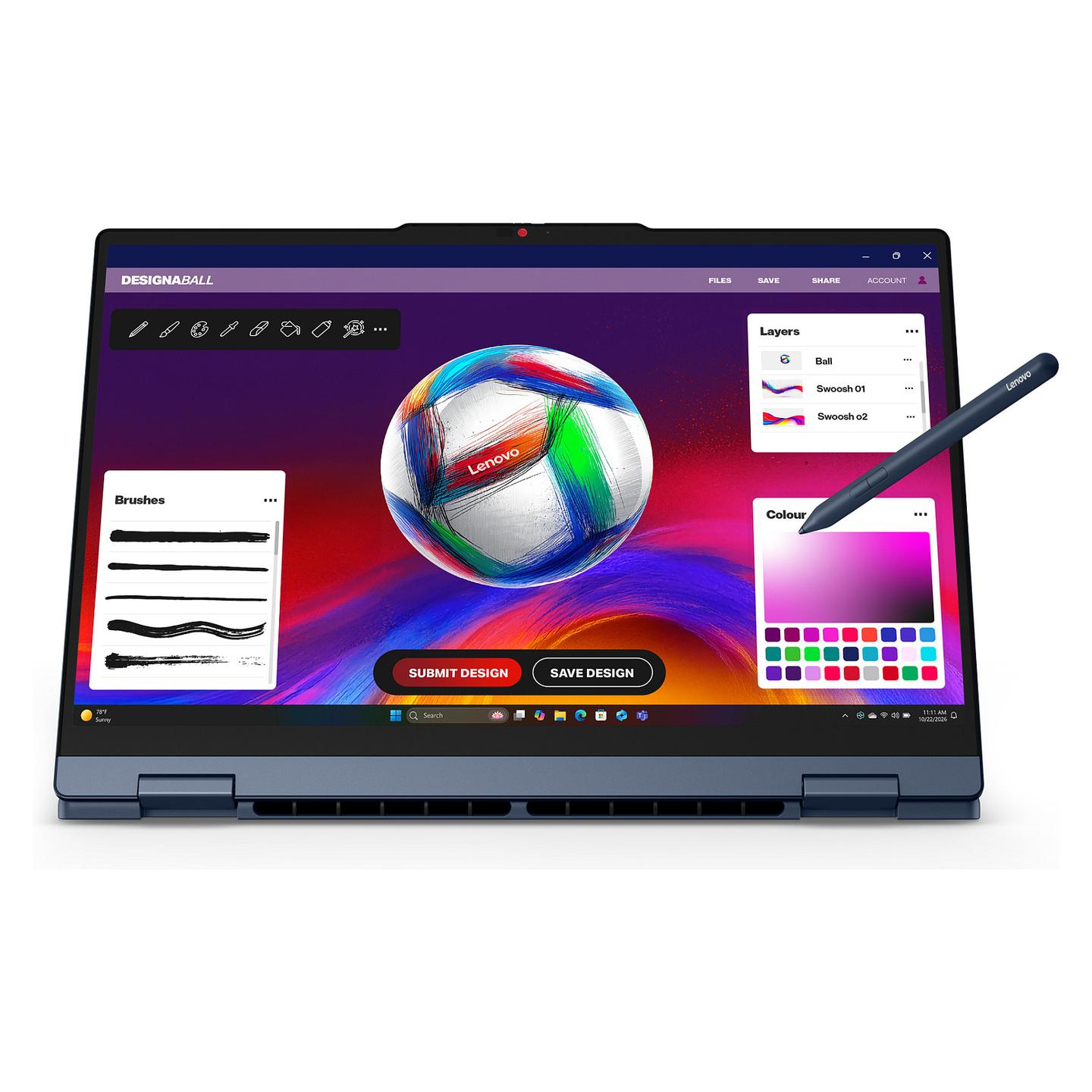 Laptop Lenovo IdeaPad 5 2-in-1 15AGP11, Ryzen AI 7 445, 16GB DDR5, 1TB, 15.3" WUXGA IPS Touch 60Hz, AMD Radeon 840M - Blu - 11