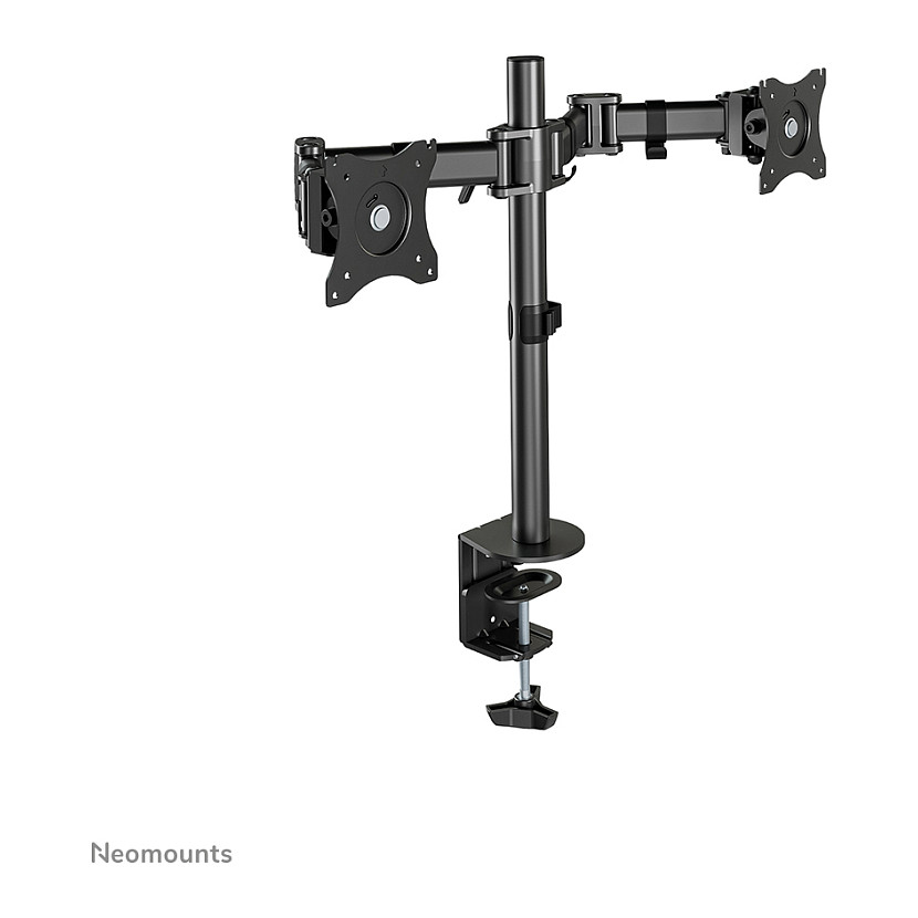 Mbajtëse për Monitor Neomounts / 2 Monitorë / 10"-27" / 8kg për Monitor / VESA 75x75-100x100 / Full Motion / Tavolinë - Zezë - 3