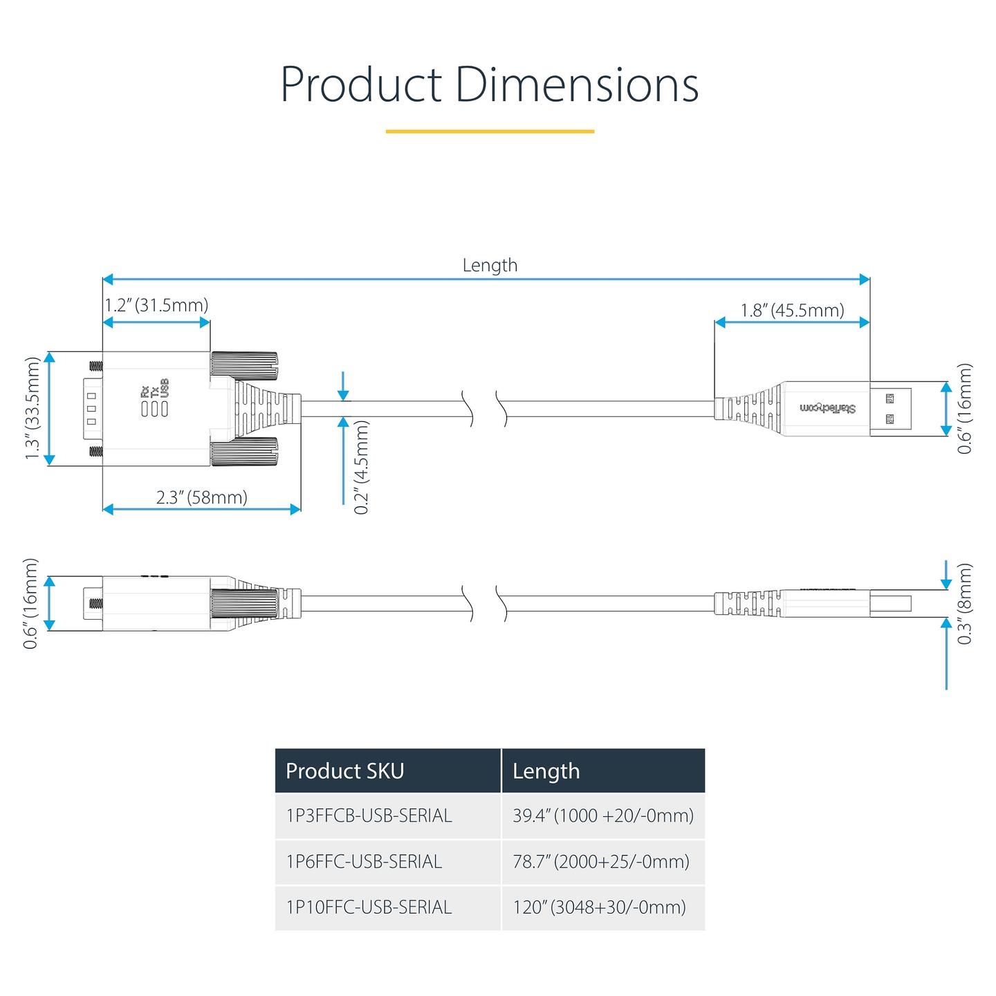 Kabllo USB StarTech.com 1P6FFC-USB-SERIAL / USB-A në DB9 RS-232 / FTDI FT232R / USB 2.0 / 921.6 Kbps / 2 m - Zezë - 16