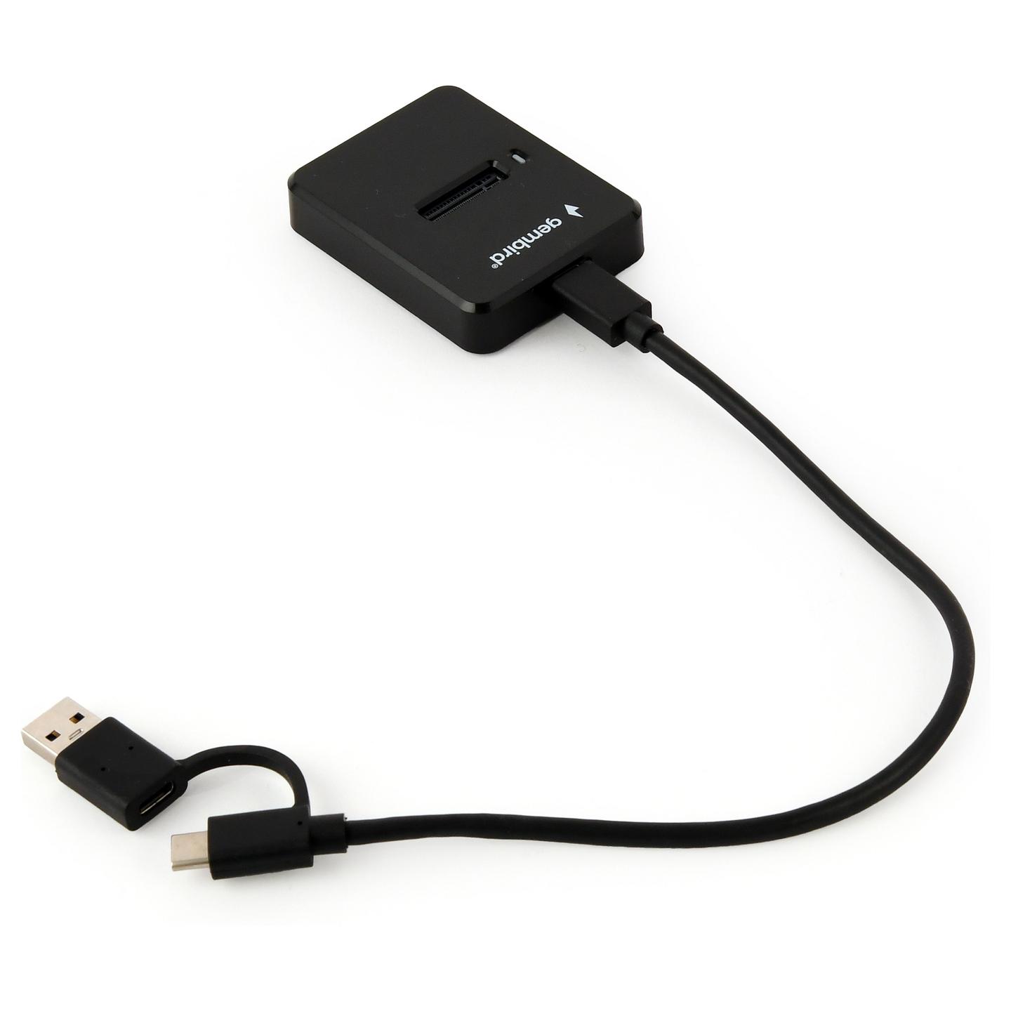 Docking Station Gembird DD-U3M2, USB-C 3.2 Gen 2, M.2 SATA/NVMe SSD, deri në 10 Gbps – Zezë - 2