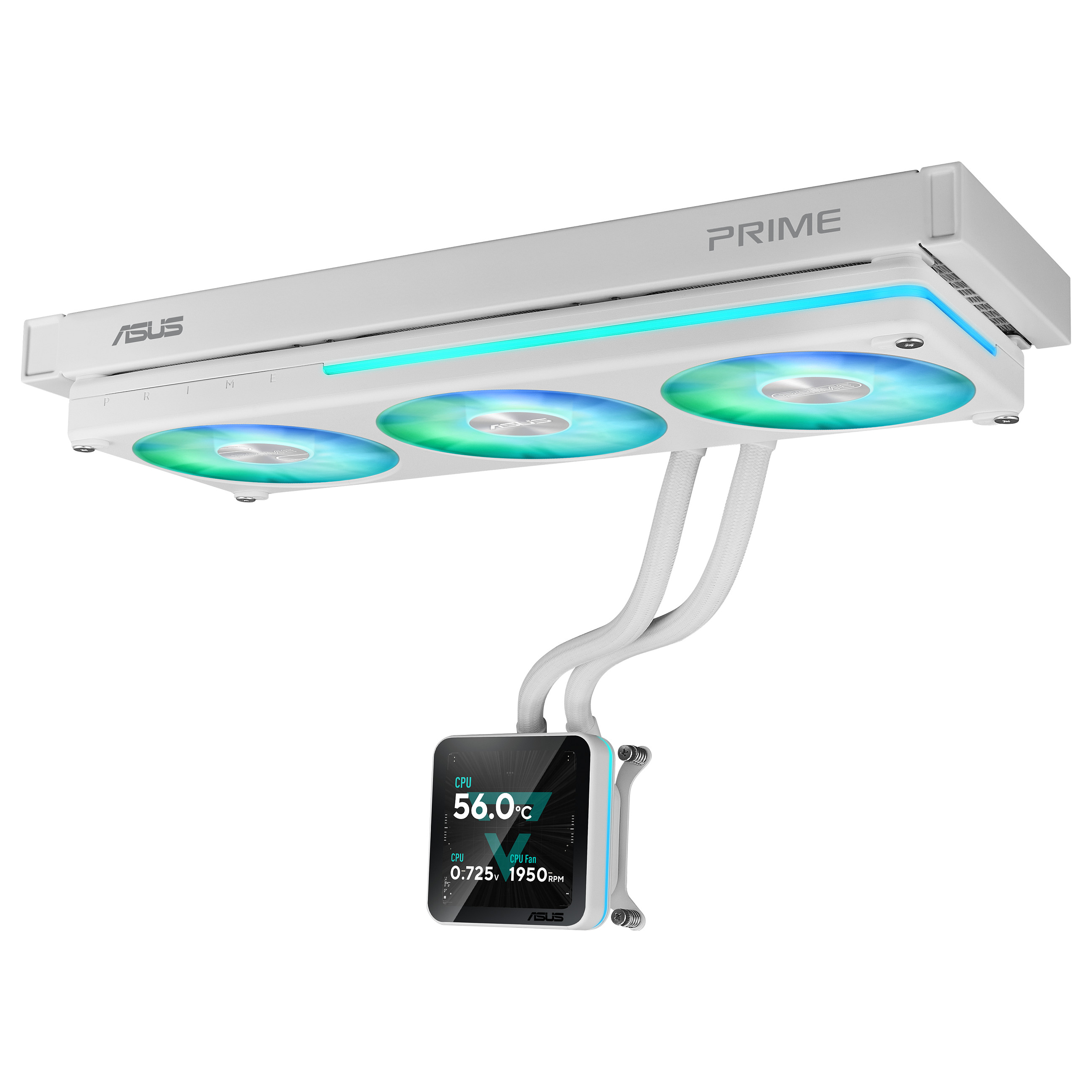 Ftohës për Procesor ASUS Prime SLC II 360 ARGB LCD / AIO / 360mm / 3×120mm PWM Fan / ARGB / 3.95" IPS LCD / AM4/AM5 / LGA1700/1851 – Bardhë - 2