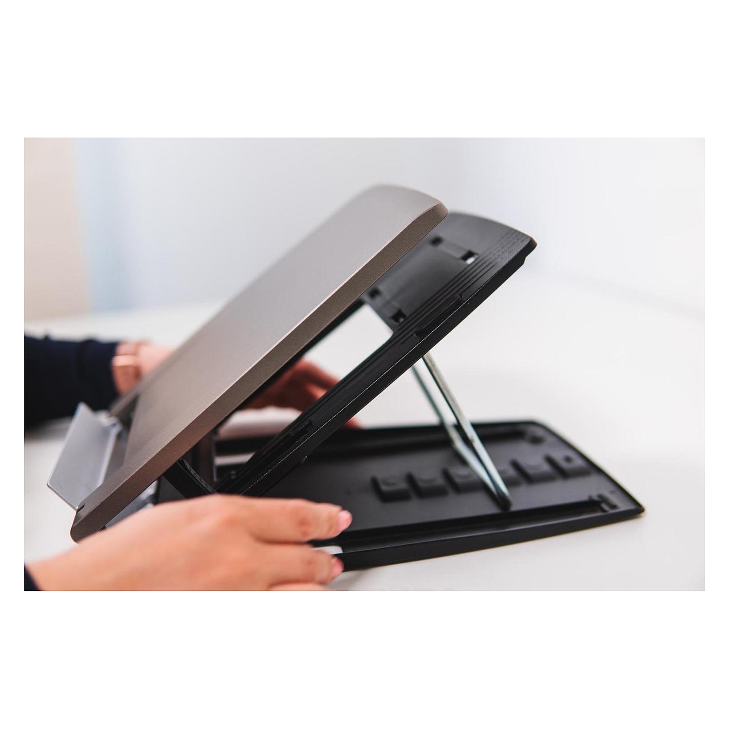 Mbajtëse për Laptop BakkerElkhuizen Ergo-Q 330 Circular / 12–17" / deri 6kg / 6 Nivele Lartësie / Mbajtëse Dokumentesh / Palosëse - Zezë/Hiri - 5