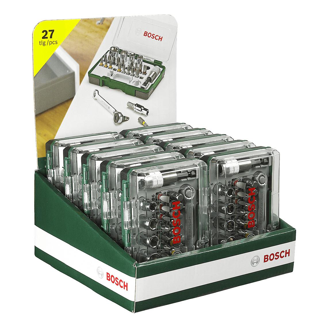 Set Bitash dhe Çelësash Tubularë Bosch 2 607 017 160, 27 Pjesë, PH, PZ, Torx, HEX, 25mm - 2