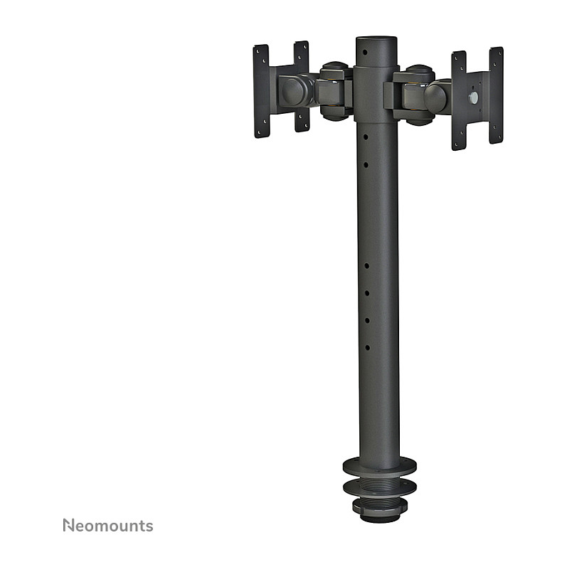 Mbajtëse për Monitor Neomounts / Për 2 Monitorë / Montim në Tavolinë / VESA 75×75–100×100 mm / deri në 10 kg për Monitor / 10–30″ - Zezë - 4