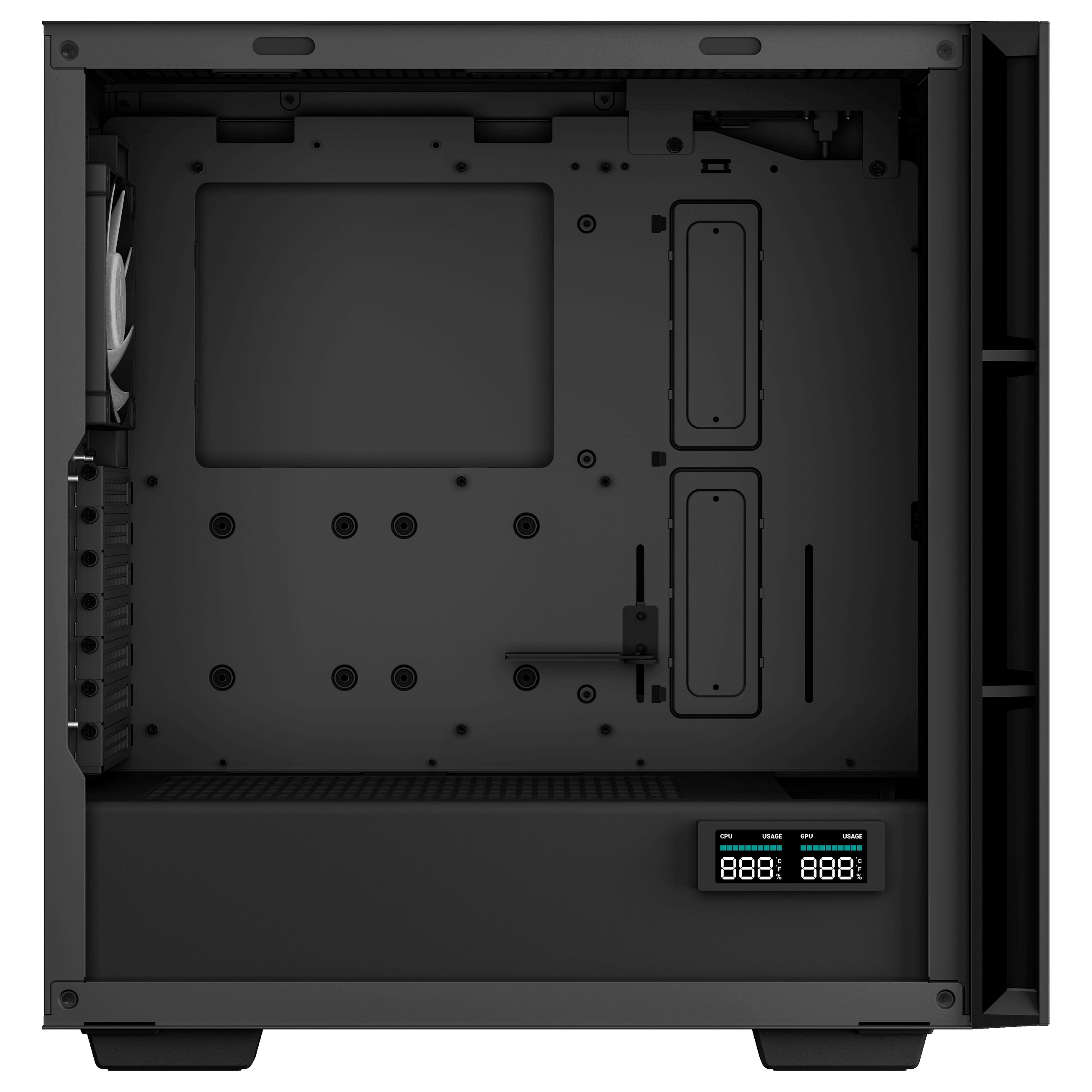 Kasë PC DeepCool CH560 DIGITAL / Mid Tower / E-ATX / 3x 140mm + 1x 120mm ARGB Fan / Tempered Glass / Mesh / 360mm Radiator / Digital Display - Zezë - 6
