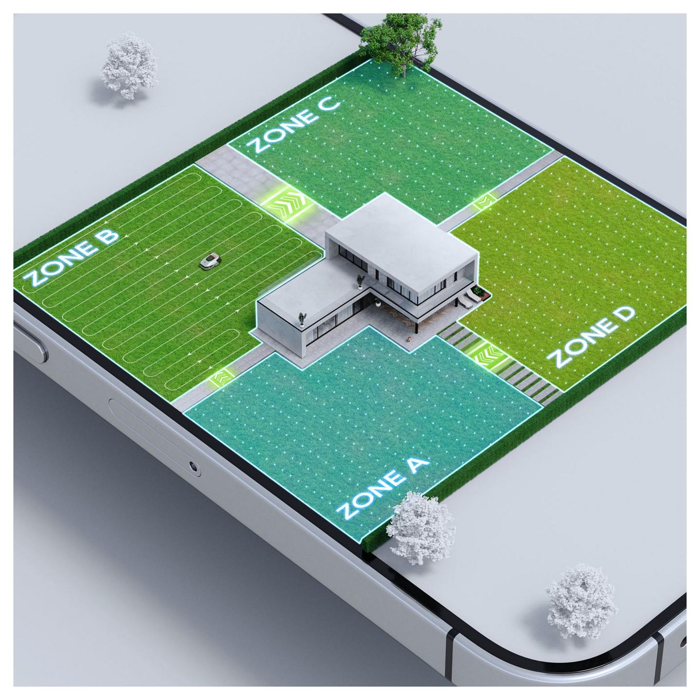Kositës Robotike Dreame A1 Pro, 2000m², OmniSense 3D, LiDAR, 22cm, 3–7cm, 5Ah, 45%, IPX6, App - Gri, Zezë - 7