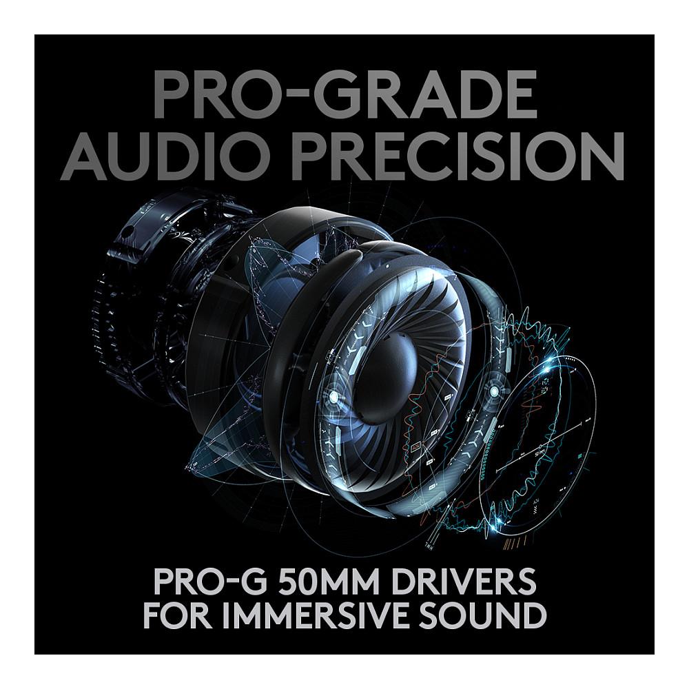 Kufje Gaming Logitech G Pro X / Wireless LIGHTSPEED / 50mm / DTS Headphone:X 2.0 / Blue VO!CE / Mikrofon i Heqshëm / 20 Orë - Zezë - 9