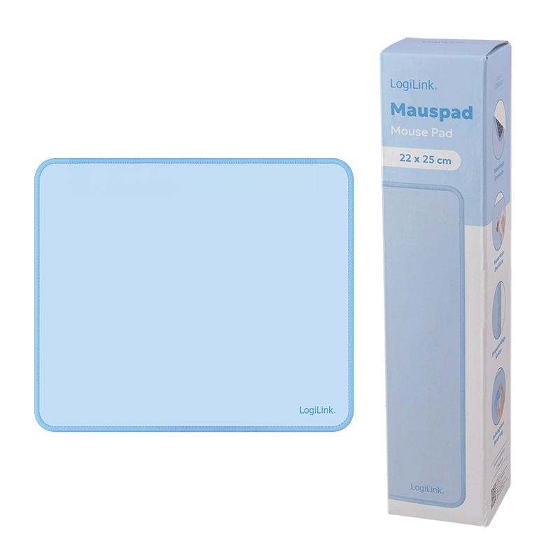 Mauspad LogiLink ID0223 / 250 x 220 x 2mm / Nylon + Poliester / Anti-rrëshqitës - Blu - 2