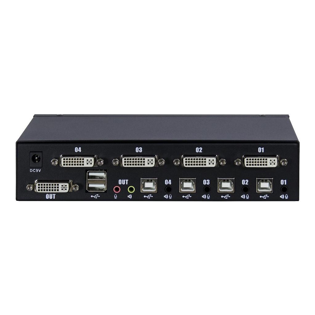 KVM Switch Inter-Tech AS-41DA, 4 porta, DVI, USB, Audio 3.5mm - Zezë - 2