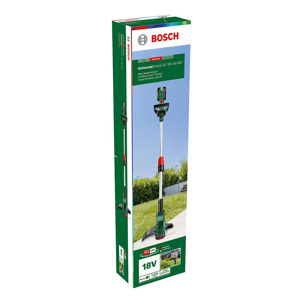 Kositës Bari me Bateri Bosch UniversalGrassCut 18V-26-500, 18V, 26cm, 8500rpm, 1x2.0Ah - Gjelbër/Zezë - 6