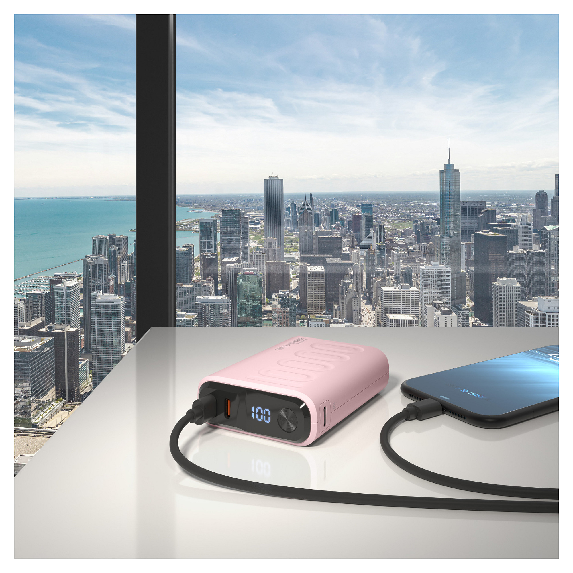 Powerbank RealPower PB-10000C PD+ / 10000mAh / 3x USB-C – Rozë - 5