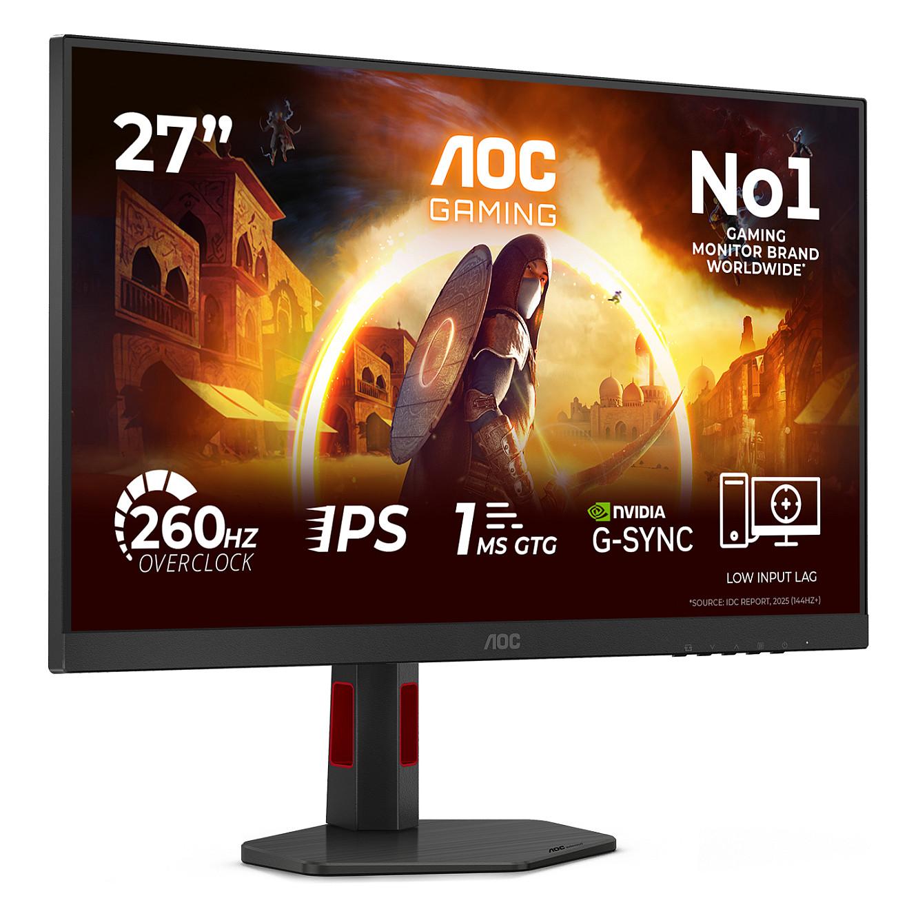 Monitor Gaming AOC 27G4ZR, 27", Full HD Fast IPS, 240Hz, 1ms, HDR10, HDMI + DisplayPort - Zezë/Kuqe - 2
