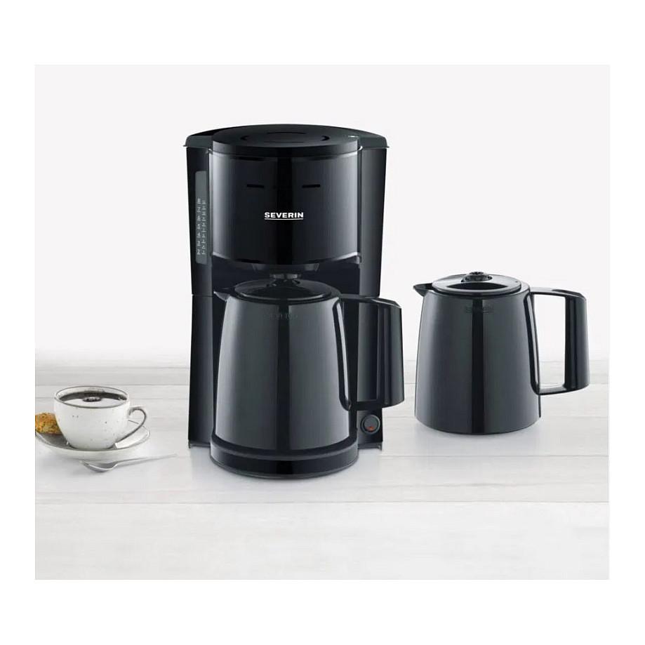 Aparat për Kafe me Filter Severin KA 9307, 1000 W, 1 L, 2 Enë Termike, Kapacitet 8 Filxhanë – Zezë - 3