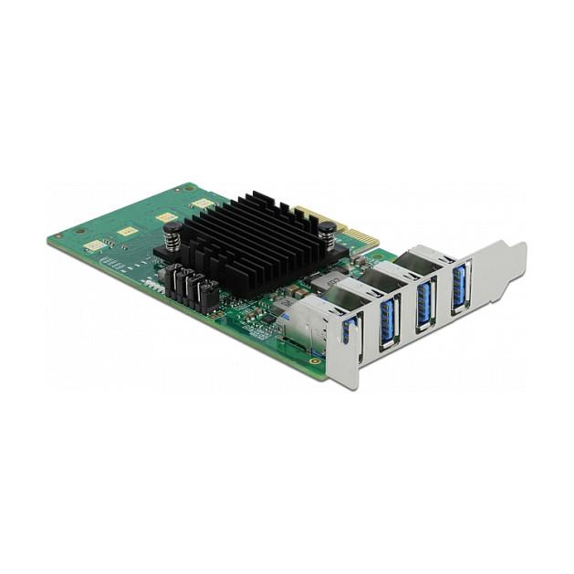 Kartë Zgjerimi PCI Express Delock 89048 / PCIe 2.0 x4 / 4x USB Type-A / USB 5Gbps / Low Profile - 2