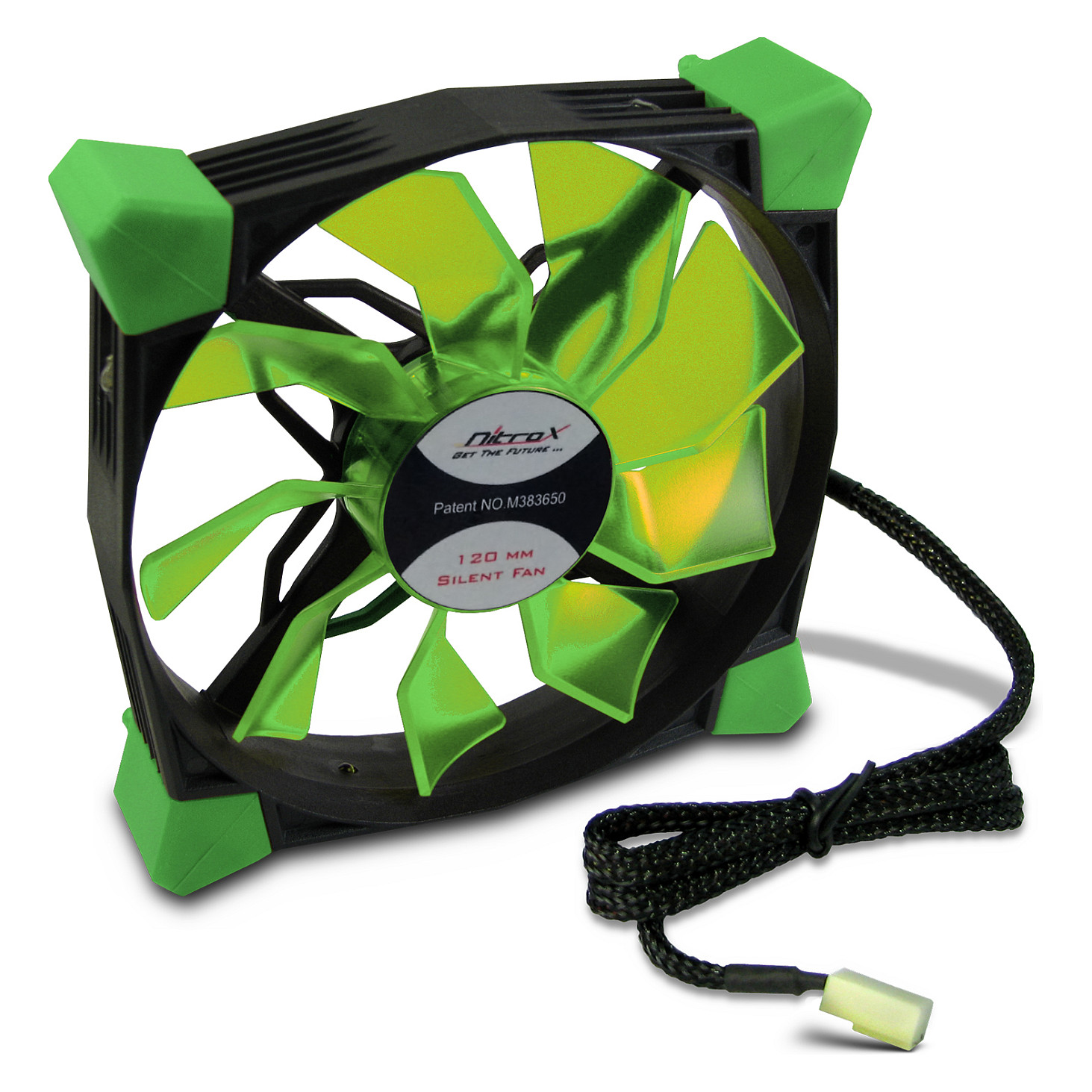 Ftohës për Kasë Inter-Tech Nitrox N-120-GR / 120mm / 25mm / 1200 RPM / 90 m³/h / 19 dBA / 3-Pin / LED – Gjelbër