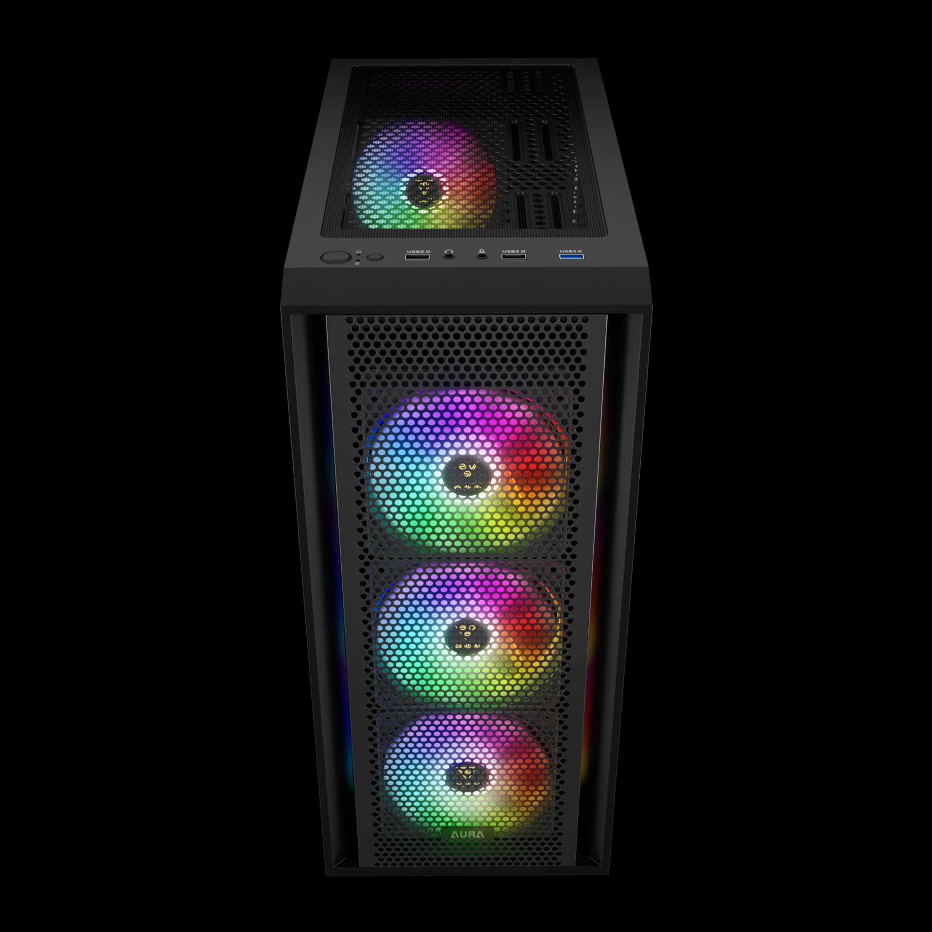 Kasë GAMDIAS AURA GC2 ELITE ARGB / Mid-Tower / ATX / 4x 120mm ARGB Fan / Tempered Glass - Zezë - 3
