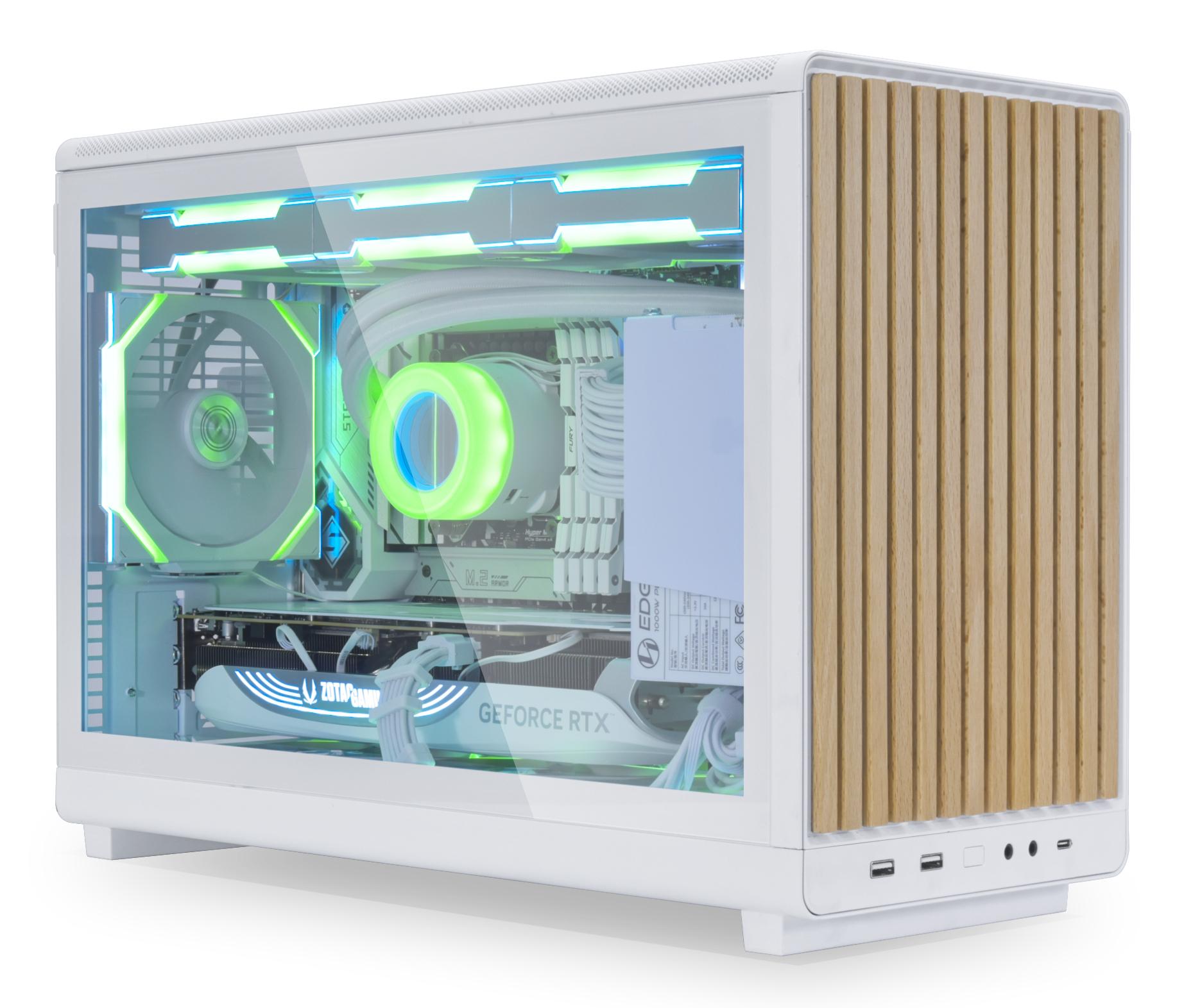 Kasë PC Lian Li A3-mATX Glass Edition Wood / Mini Tower / Micro-ATX / Tempered Glass / Wood Panel – Bardhë - 2