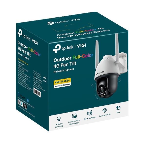 Kamerë Sigurie IP CCTV TP-Link VIGI C540-4G, 4MP, 4mm, Pan/Tilt – Bardhë/Zezë - 2
