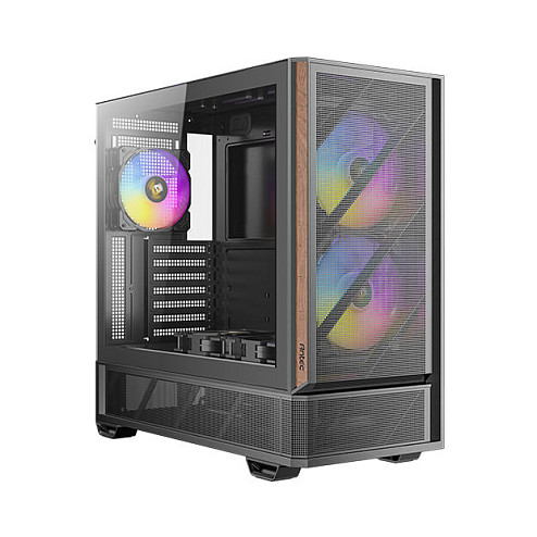Kasë PC Antec P30 ARGB / Midi Tower / ATX / 2x 140mm + 2x 120mm + 1x 120mm ARGB Fan / Tempered Glass + Wood - Zezë - 7