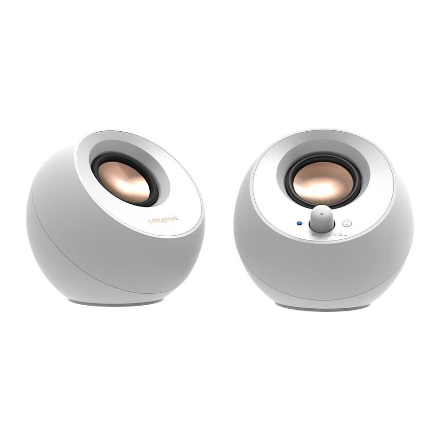 Altoparlantë Creative Labs Pebble V3, 2.0, 8W RMS, Bluetooth 5.0, USB-C, AUX - Bardhë - 4