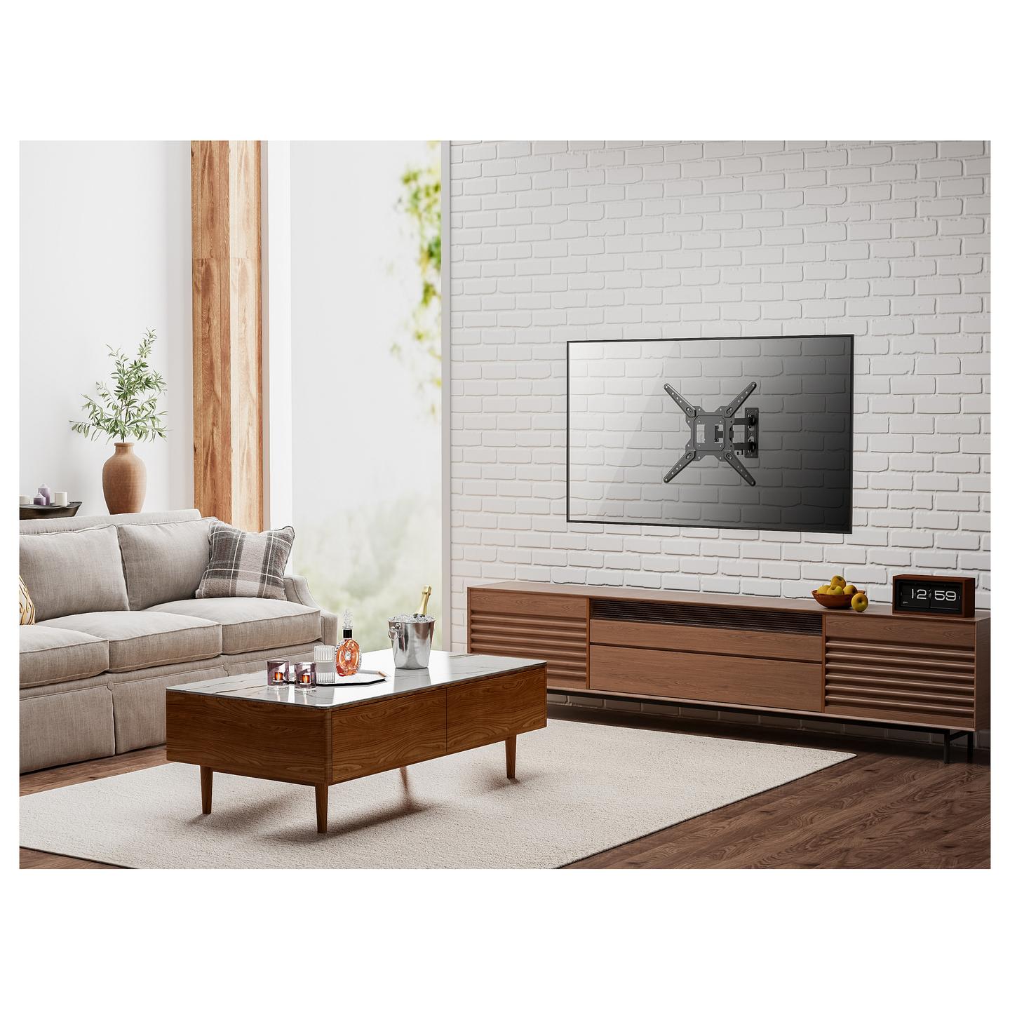 Mbajtëse Muri për TV Equip 650413 / 23"-55" / 30kg / Full Motion / Tilt -10° deri +3° / Swivel ±90° - Zezë - 12