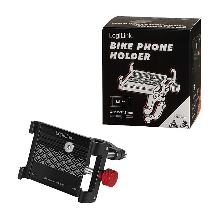 Mbajtëse për Telefon LogiLink AA0146 / 3.5–7" / 55–95mm / 360° / Aluminium - Zezë/Kuqe - 10