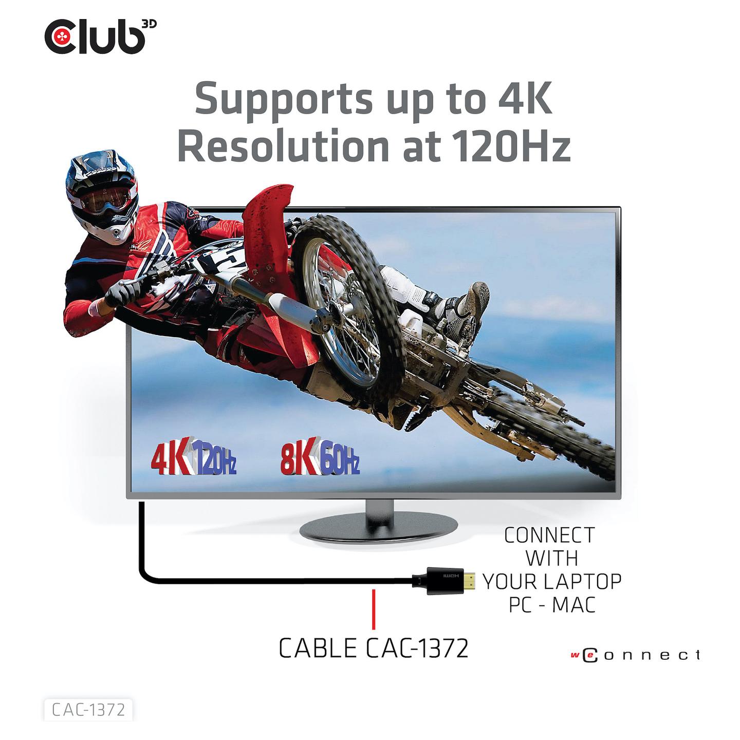 Kabllo HDMI Club 3D CAC-1372 / HDMI në HDMI / 2m / HDMI 2.1 / 8K 60Hz / 4K 120Hz - Zezë - 11