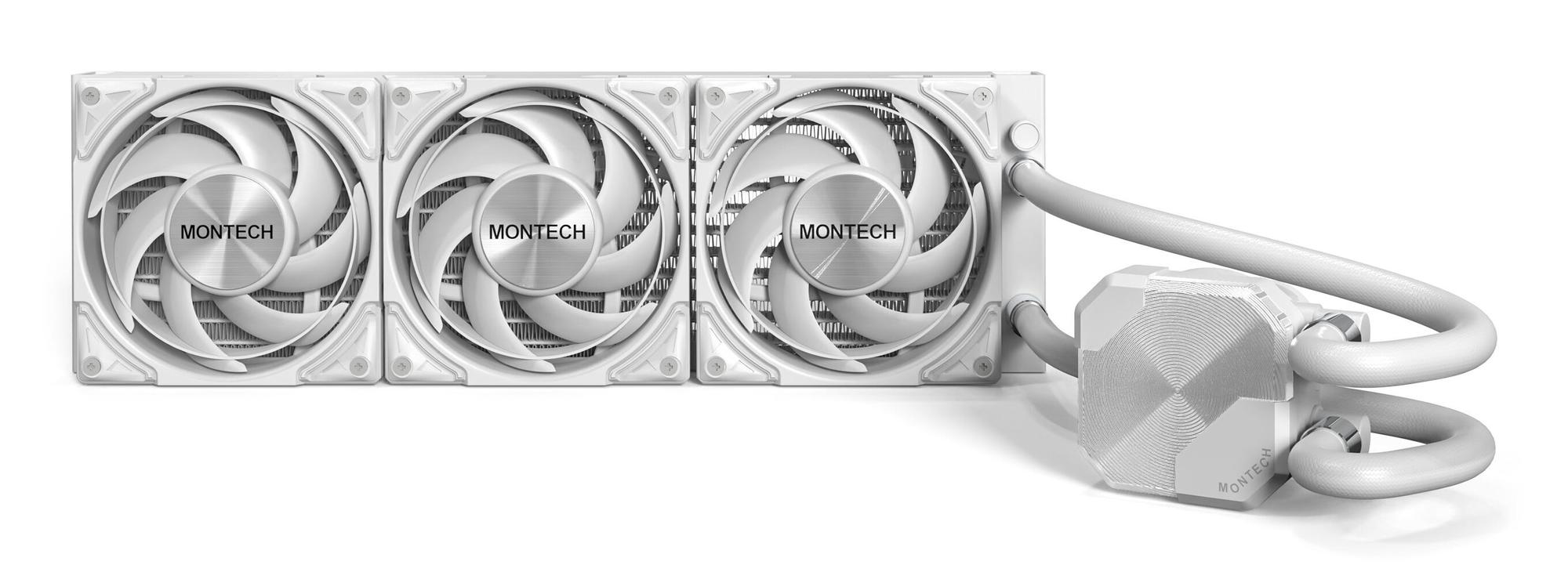 Ftohës me ujë për procesor Montech HyperFlow Silent 360 / 360mm / 3x 120mm Fan / 800-2200 RPM – Bardhë - 6