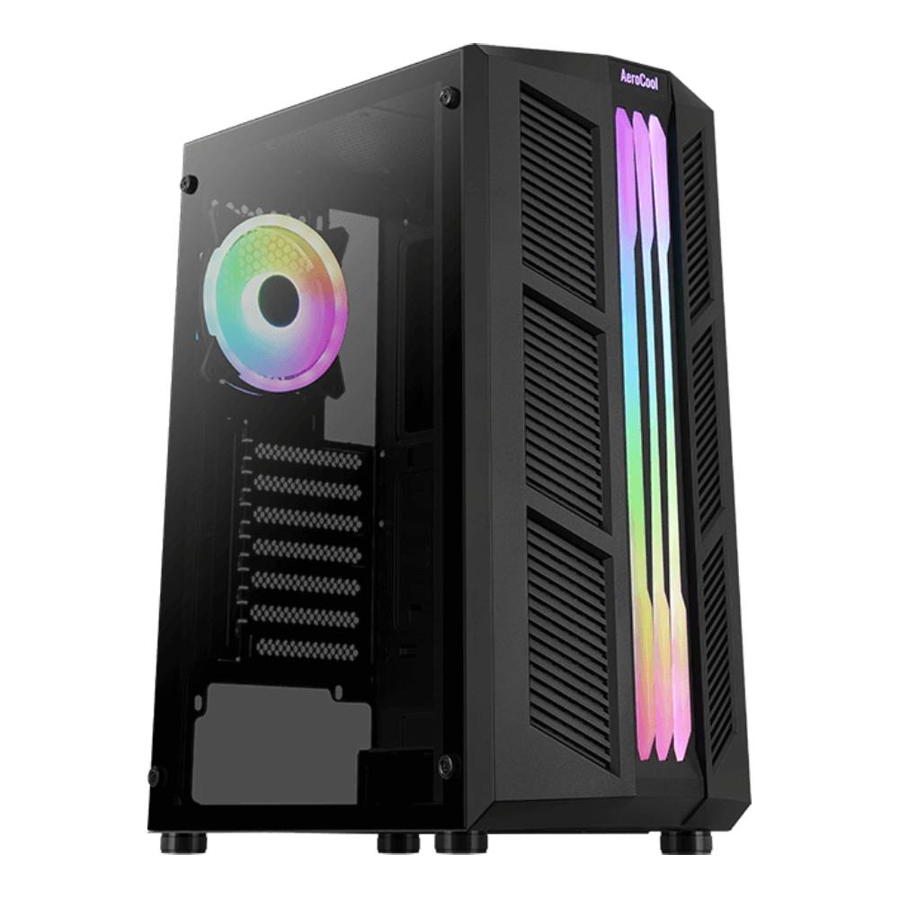 Kasë PC Aerocool Prime-G / Midi Tower / ATX / 1x 120mm ARGB Fan / Tempered Glass - Zezë