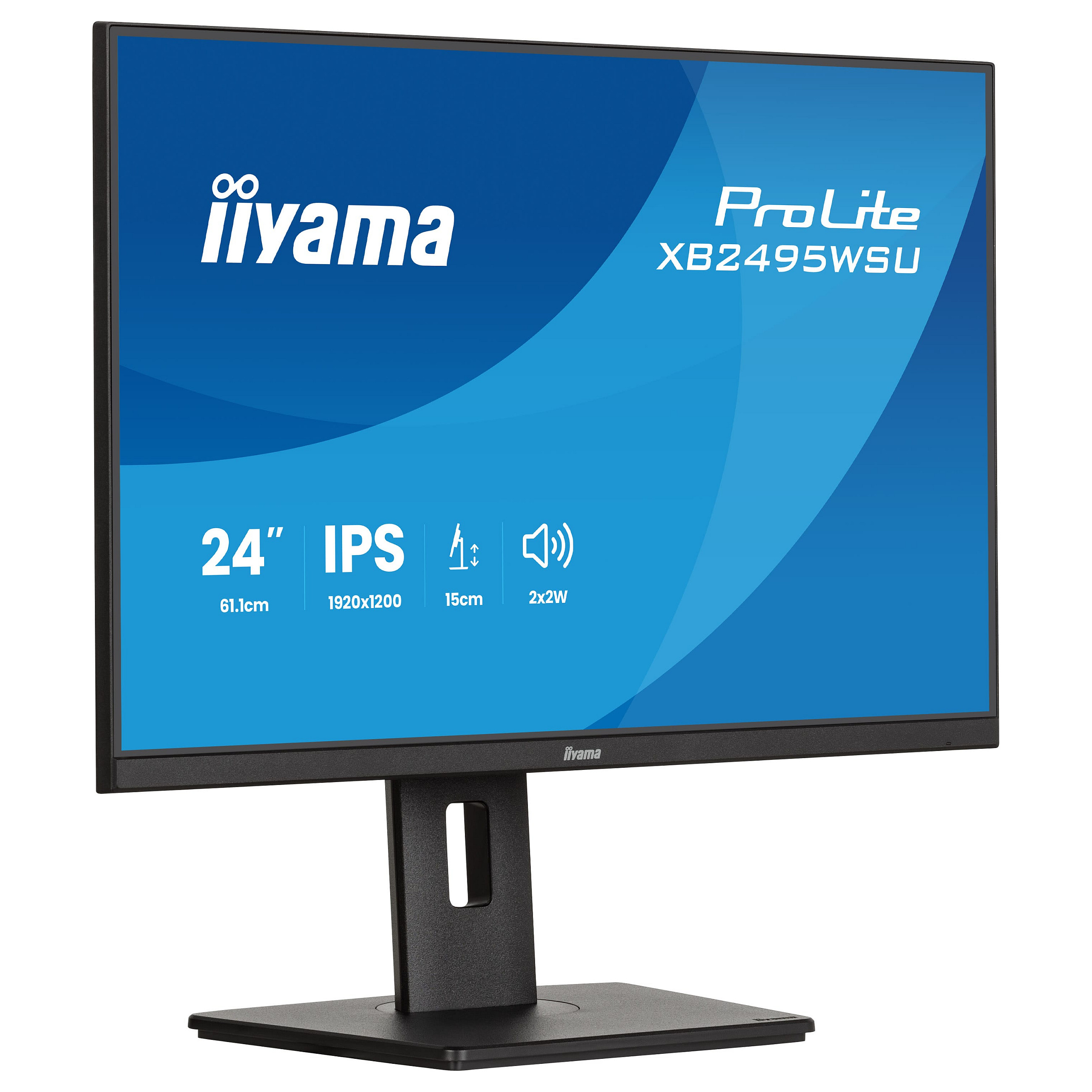 Monitor iiyama ProLite XB2495WSU-B1 / 24.1" / WUXGA IPS / 100Hz / 4ms / HDMI+DisplayPort+USB-Hub - Zezë - 3