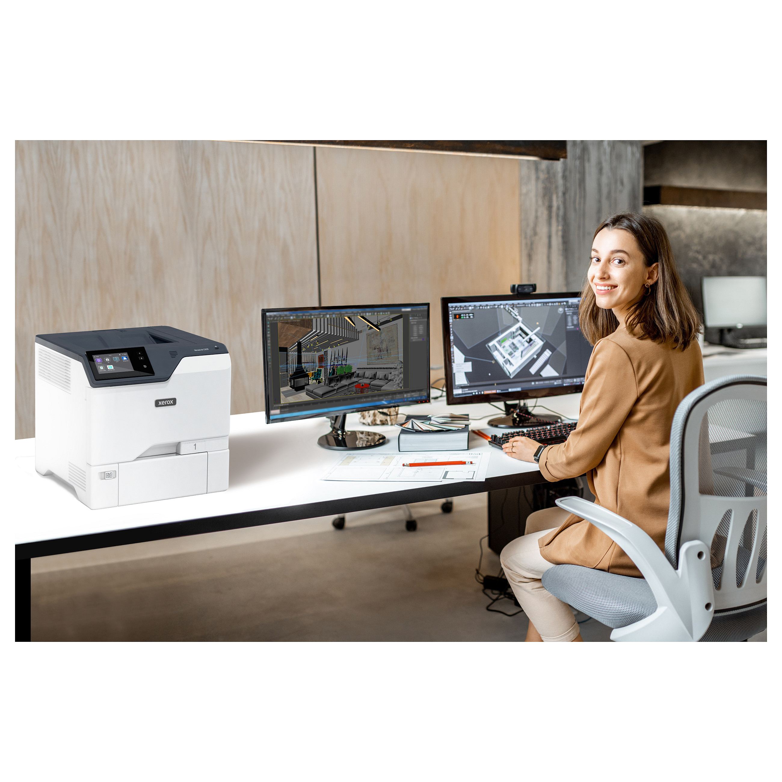 Printer Laser Xerox VersaLink C620V_DN / Laser me Ngjyra / A4 / 1200 × 1200 DPI / Duplex - Gri/Bardhë - 7