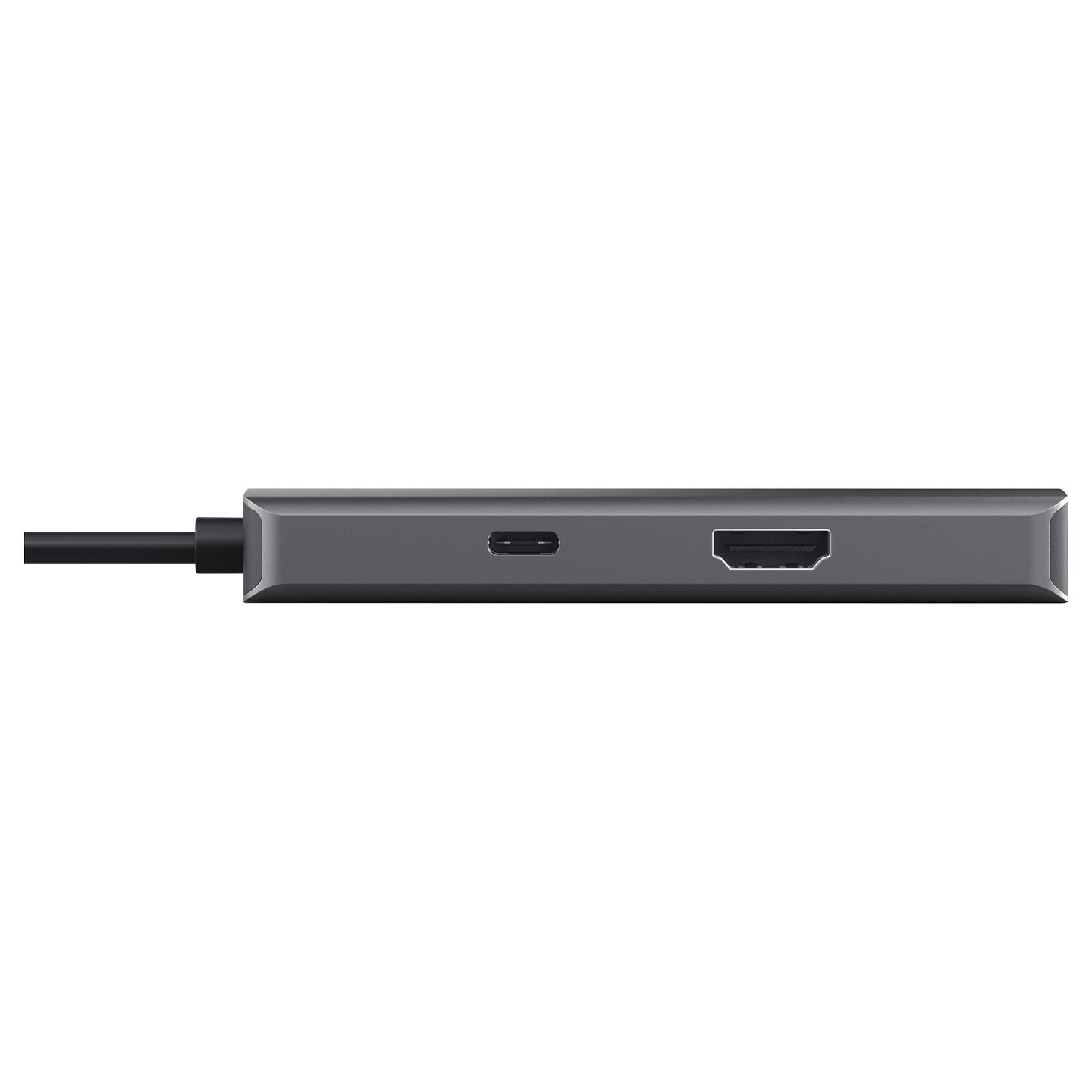 Hub USB-C Trust Dalyx 24968, 6-në-1, HDMI 4K, Gigabit Ethernet, 2x USB-C, 2x USB-A, Power Delivery 100 W - Argjendtë - 8