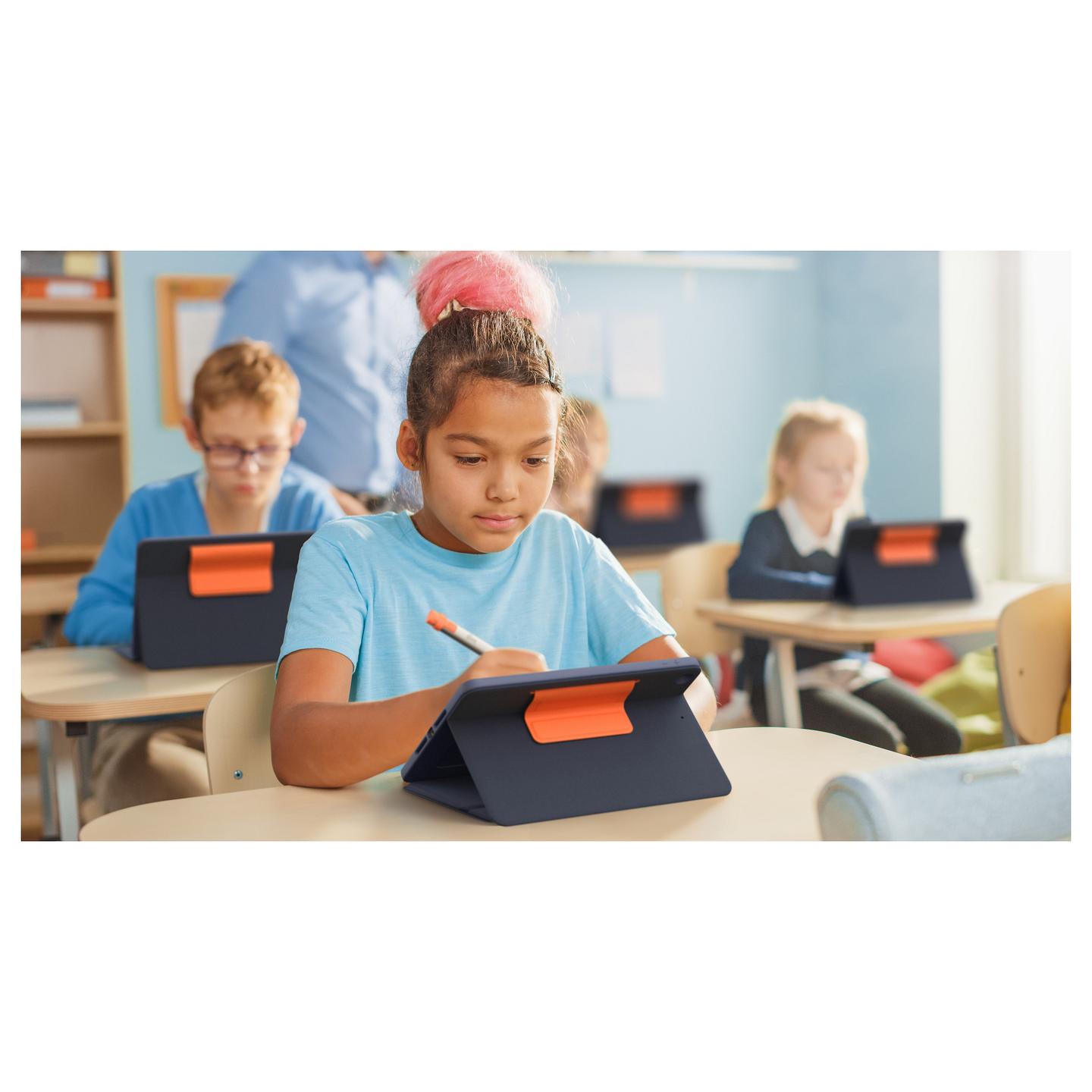 Case për Tablet Logitech Rugged Combo 3, iPad 7th/8th/9th Gen, Tastierë e Integruar, AZERTY (FR), Smart Connector – Blu - 6