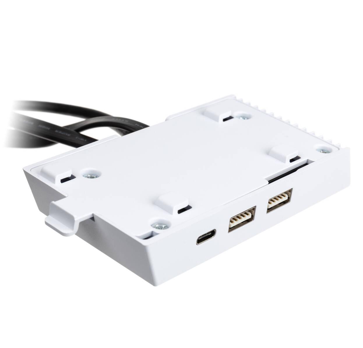 Panel I/O për Kasë Lian Li O11DE-3WV2, 2× USB-A 3.0 + USB-C 3.1, O11D EVO/EVO RGB - Bardhë