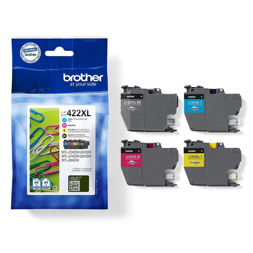 INK Brother LC-422XLVAL / 3000 + 3×1500 faqe / XL / Multipack - Shumëngjyrësh - 2