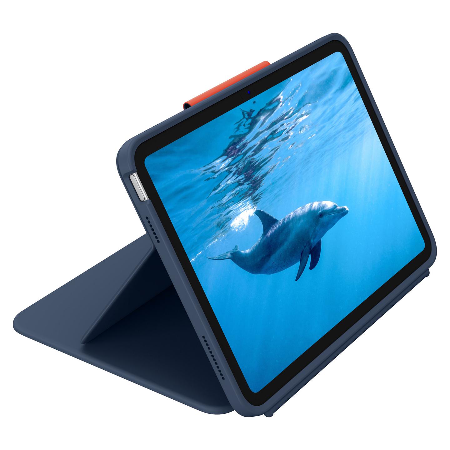 Case me Tastierë për Tablet Logitech Rugged Combo 4, për iPad 10th Gen, Tastierë QWERTZ, Smart Connector, Classic Blue - Blu - 2