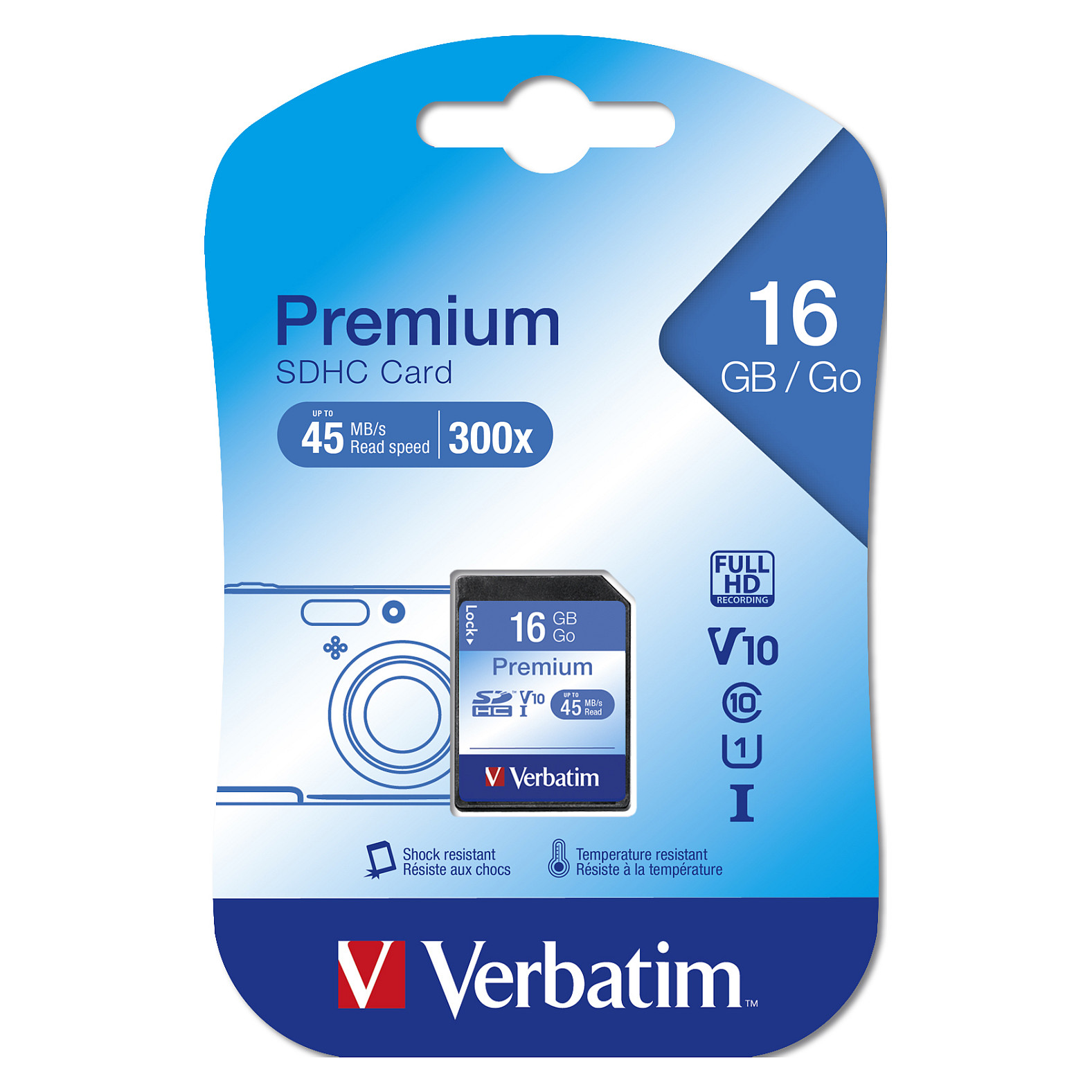Kartë Memorie Verbatim Premium / 16GB / SDHC / UHS-I / Class 10 - Zezë - 2