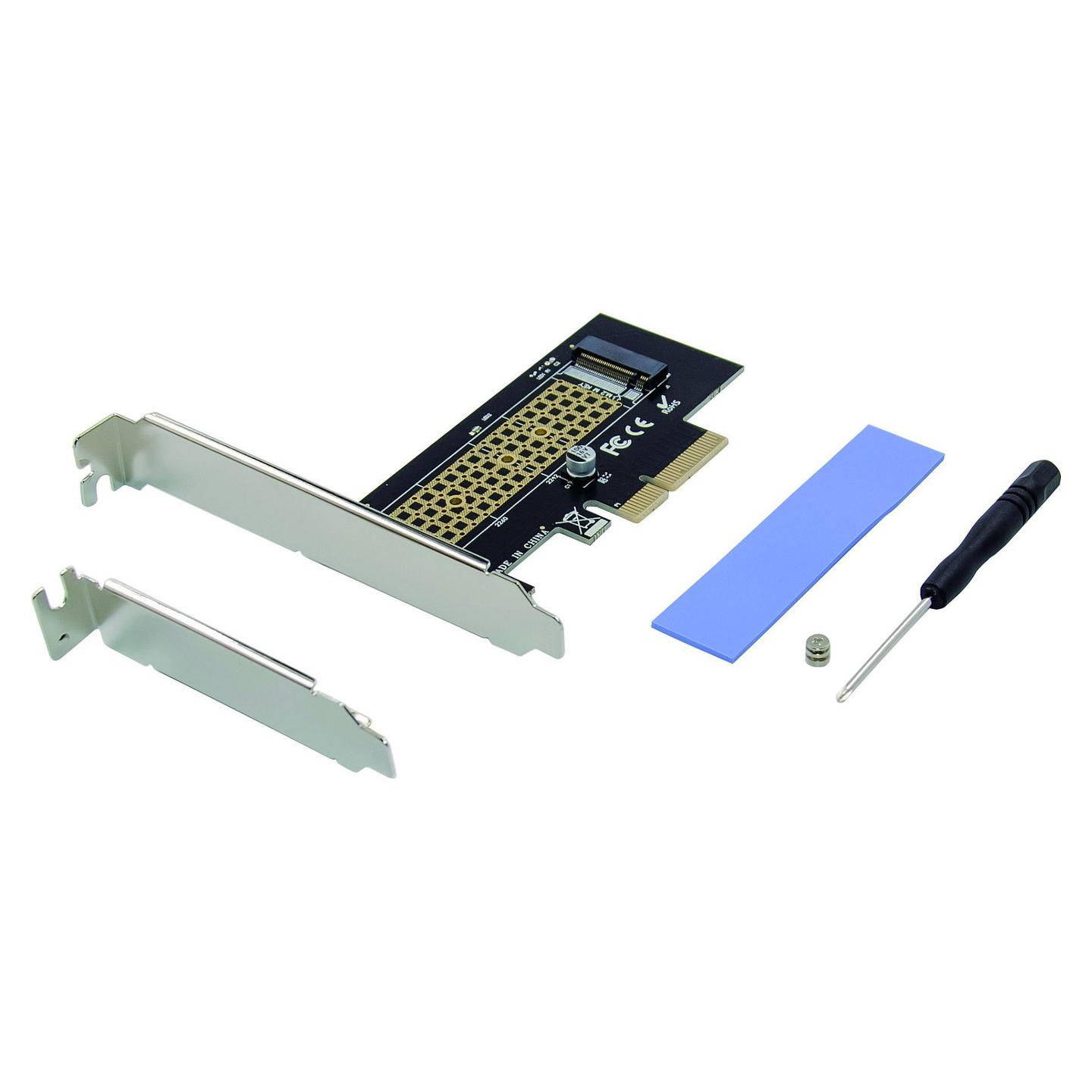 Kartë Zgjerimi Conceptronic EMRICK05B, PCI Express 3.0 x4, 1x M.2 NVMe, M-Key + B+M-Key, 32Gbps, Heatsink Silikoni - Zezë - 2