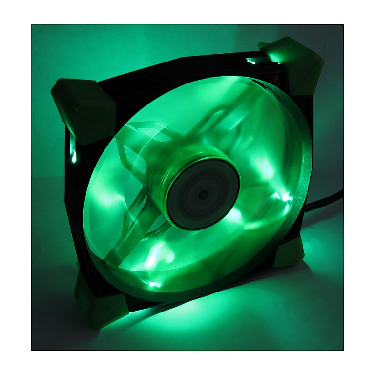 Ftohës për Kasë Inter-Tech Nitrox N-120-GR / 120mm / 25mm / 1200 RPM / 90 m³/h / 19 dBA / 3-Pin / LED – Gjelbër - 4