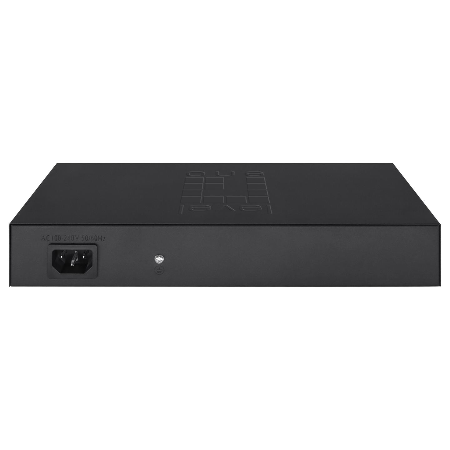 Switch LevelOne GES-2118, 16x Gigabit RJ45, 2x Gigabit SFP, Layer 2, Switching Capacity 36Gbps, VLAN, QoS, Fanless, Rackmount 19" - Zezë - 2