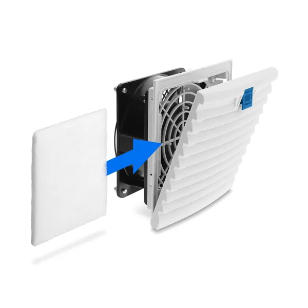 FtohĂ«s pĂ«r KasĂ« DeLOCK AxiallĂŒfter / 148 Ă 148 Ă 68mm / 230V AC / Me Filter - BardhĂ«/ZezĂ«/Blu - 3