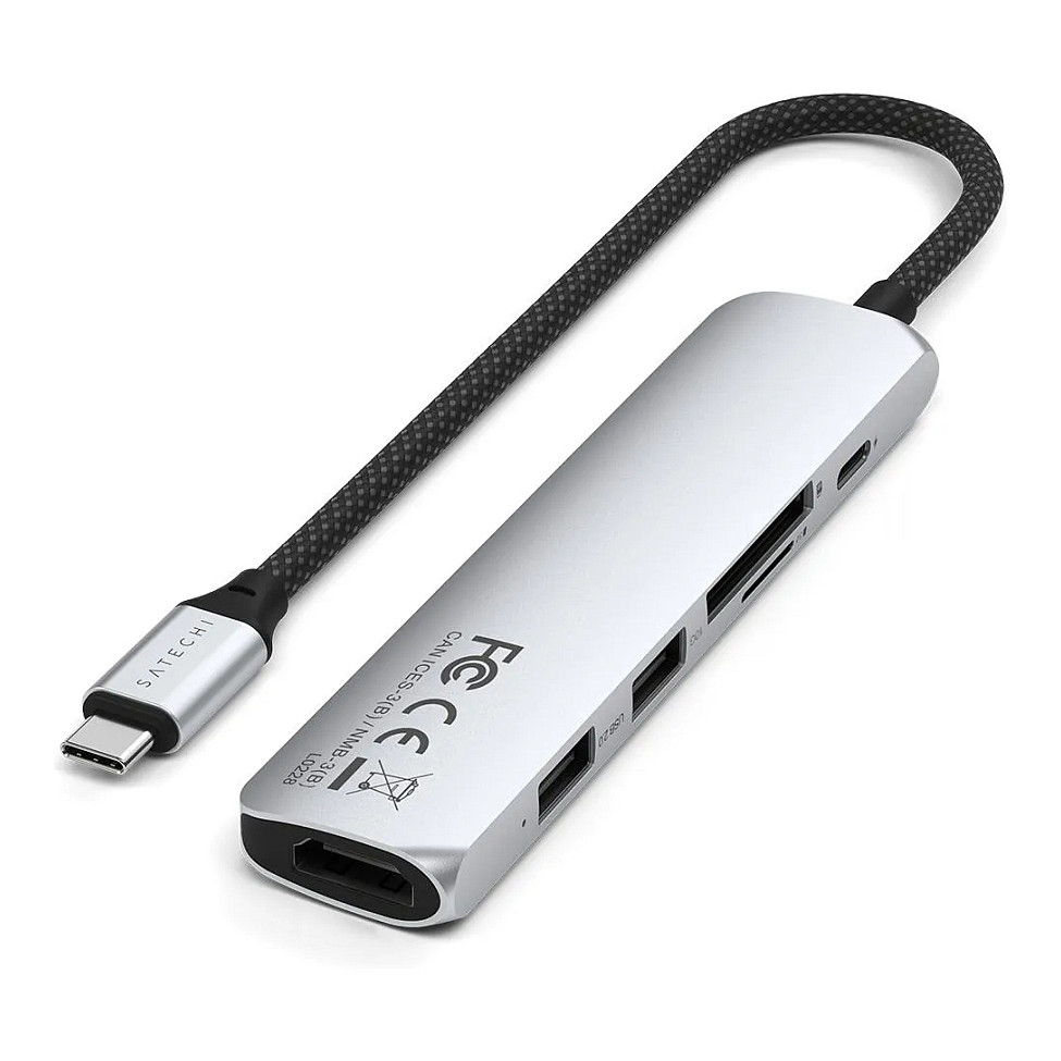 Hub Satechi ST-P6SS / 2x USB-A / 1x HDMI / SD / 1x USB-C 75W – Argjend - 3