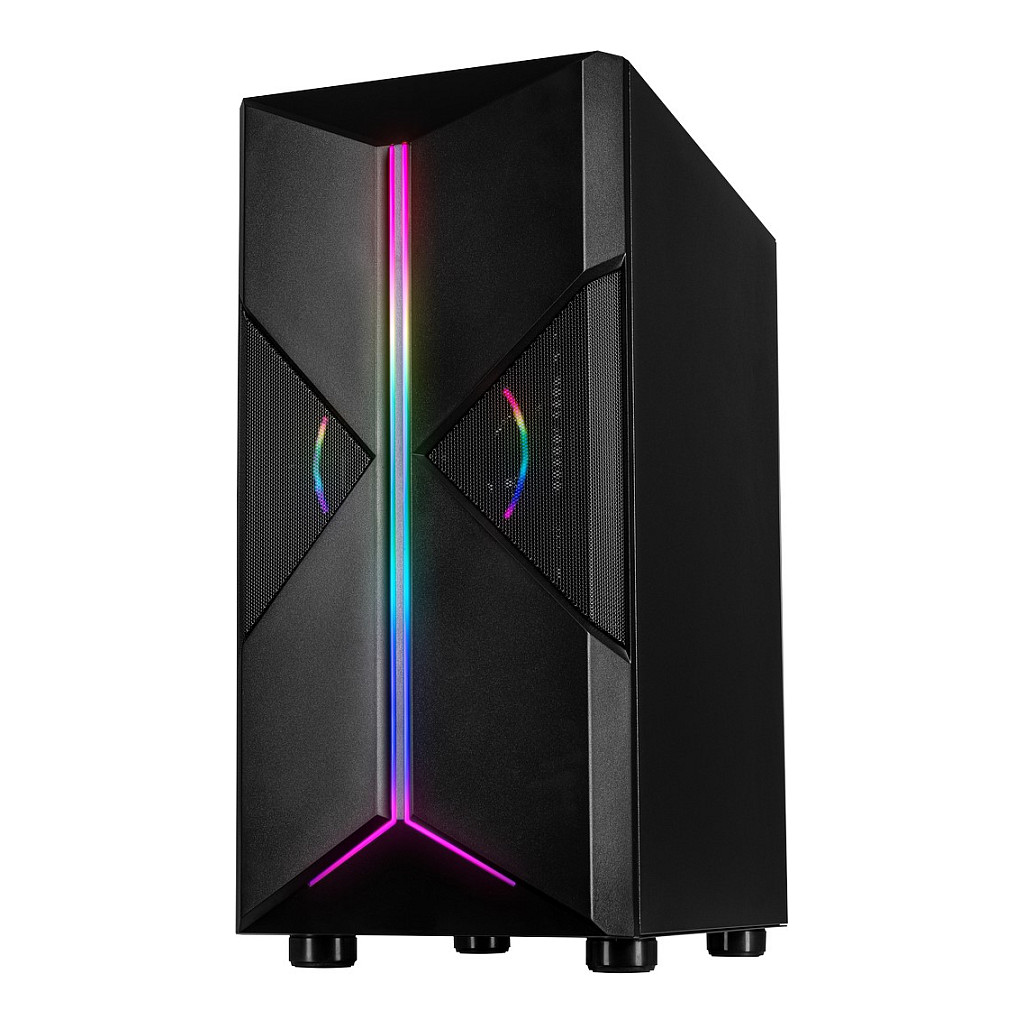 Kasë PC Inter-Tech IT-3306 Cavy / Midi Tower / ATX / 1x 120mm ARGB Fan / 2x 3.5" + 2x 2.5" Bay / Acrylic Side Panel - Zezë - 3