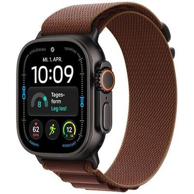 Apple Watch Ultra 4, 49mm, GPS + Cellular, Black Titanium, Burgundy Alpine Loop - M