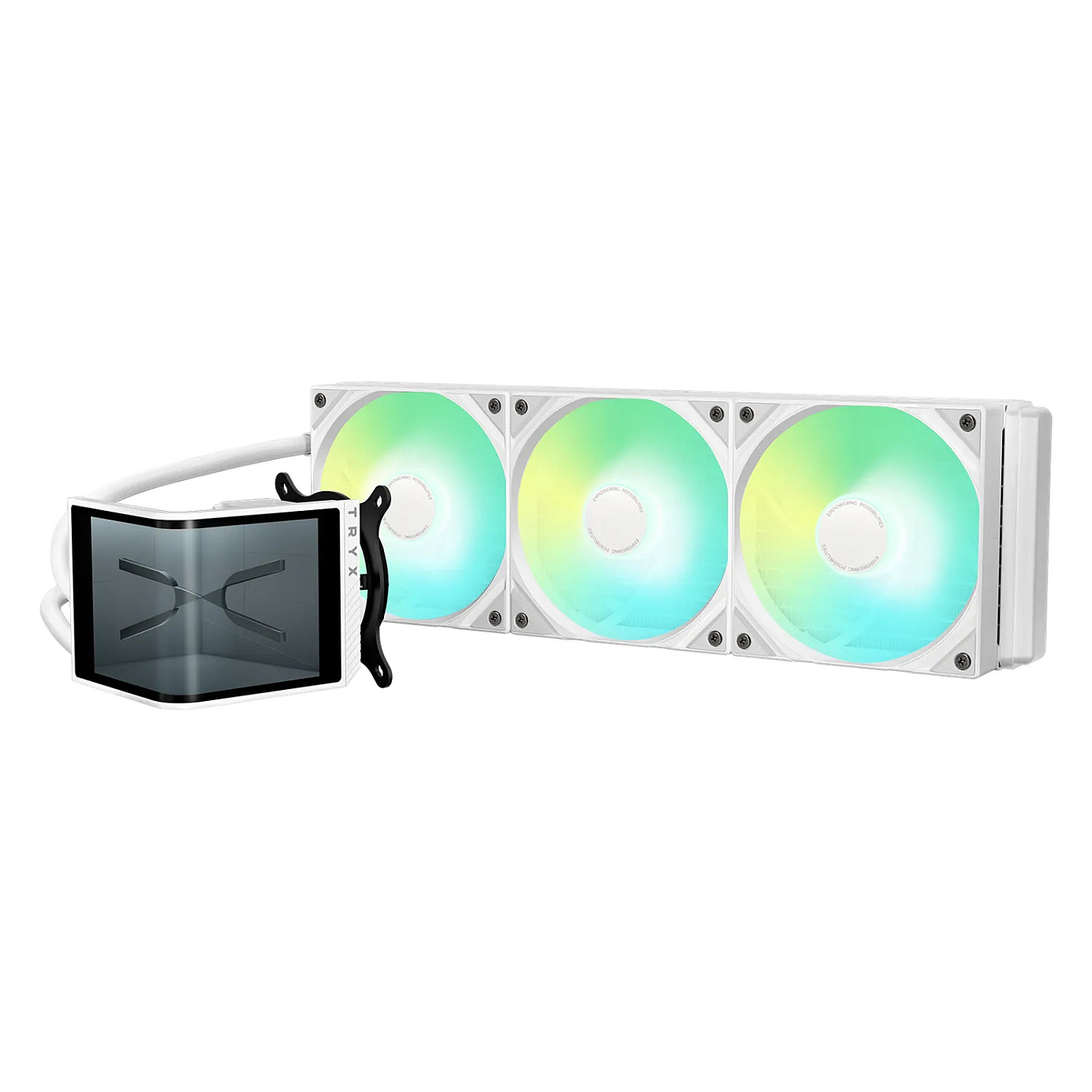 Ftohës për Procesor TRYX PANORAMA SE ARGB 360 / AIO / 360mm / 3×120mm ARGB Fan / 3D AMOLED / 280W TDP – Bardhë - 4